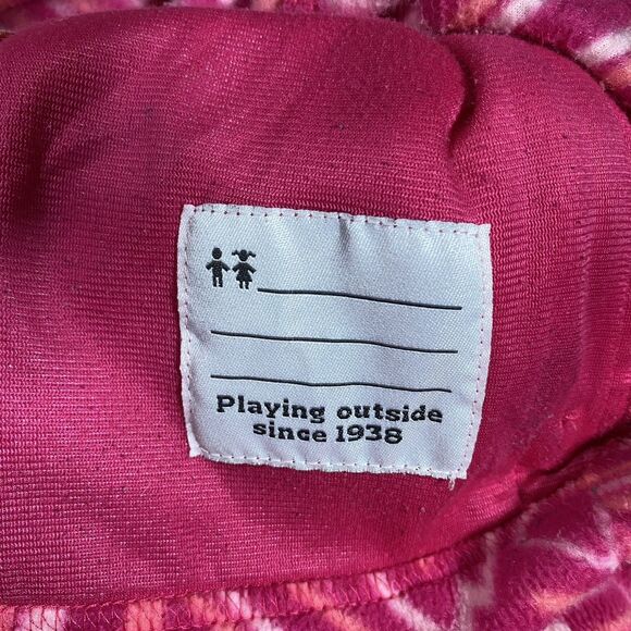 Columbia Girls Sz Lg Pink Zip Up Fleece Jacket Abstract Vibrant Geometric Hiking - Picture 4 of 8